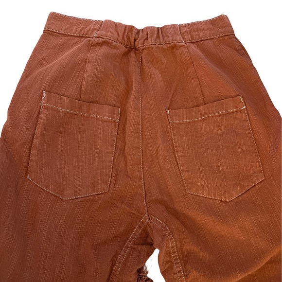 Zara TRF Collection Cotton Tencel High Rise Raw Hem Pants Size Medium - Picture 7 of 7